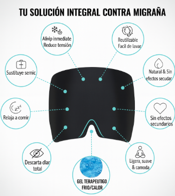 🧊✨— Gorro/Máscara de Gel Terapéutica — Alivio inmediato para migraña, estrés y dolores intensos